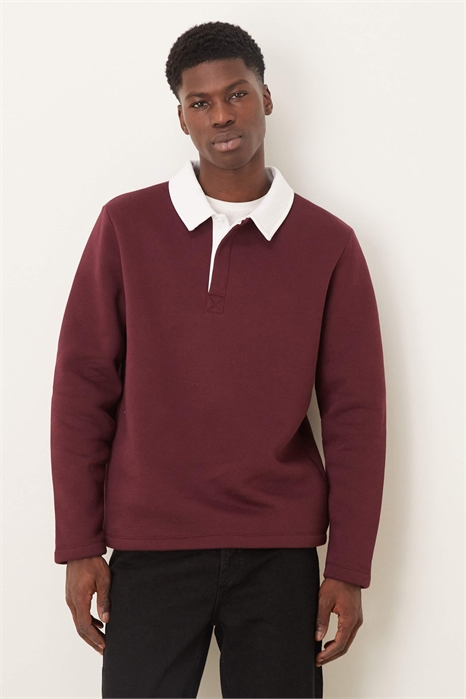 Толстовка с высоким воротником и контрастным воротником артикул 153527520