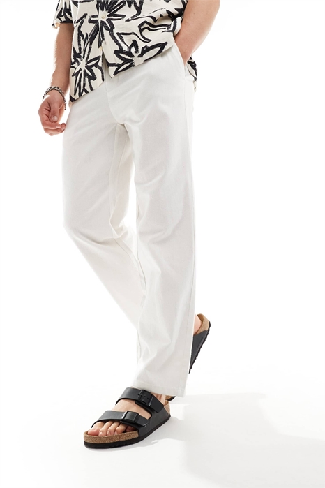 Брюки свободного кроя из смешанного льна артикул 134376111