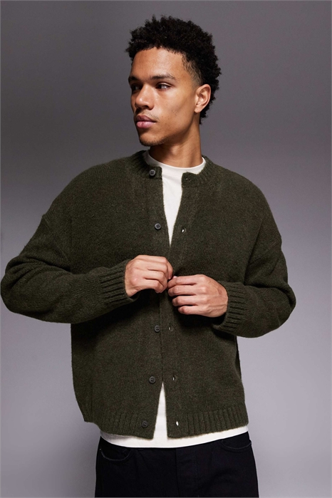 Кардиган свободного кроя с круглым вырезом артикул 153400239