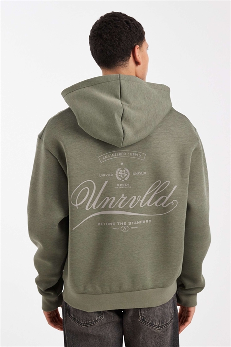 Свободная толстовка из ткани в стиле «скаба» с капюшоном и текстовым принтом артикул 154079651