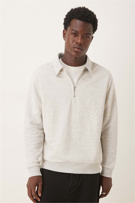 Свитшот с петлей и застежкой-молнией цвета «камень» артикул 149831909