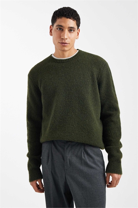 Свободный вязаный свитер с круглым вырезом артикул 154084904