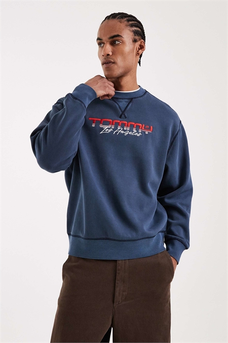 Толстовка с круглым вырезом и принтом, свободного кроя артикул 154141791