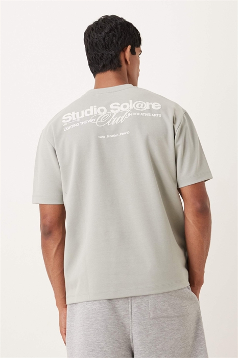 Толстое свободное футболка с текстовым принтом артикул 150002399