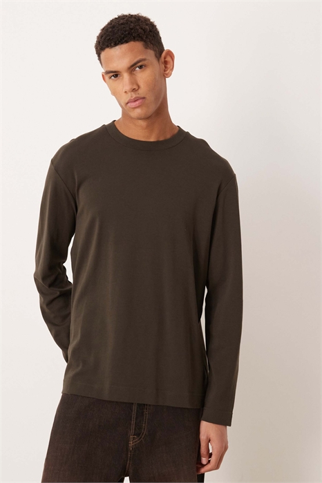 Футболка с круглым вырезом и длинными рукавами из 100% хлопка артикул 154316144