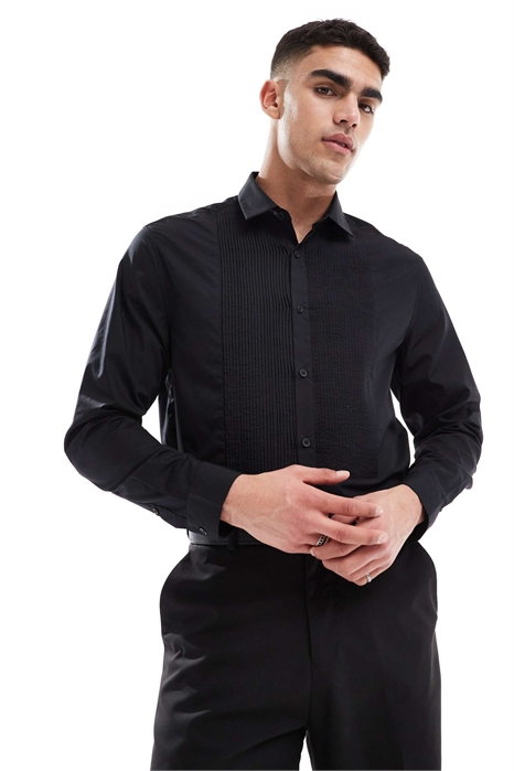 Рубашка из гладкого сатина, не требующего глажки, стандартного кроя артикул 141413432