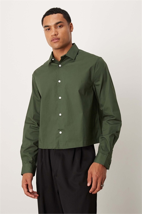 Рубашка из поплина с укороченным кроем и прямым силуэтом артикул 139559858