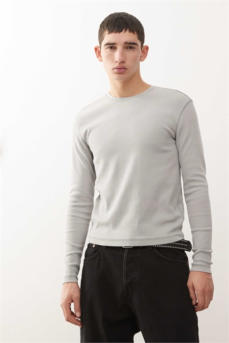 Футболка с длинным рукавом и ребристой отделкой, приталенного кроя артикул 153576754