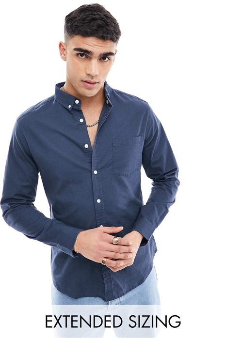 Рубашка оксфорд с зауженным кроем артикул 132742446