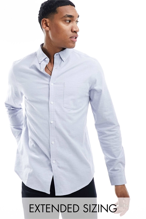 Рубашка оксфорд с зауженным кроем артикул 132931104