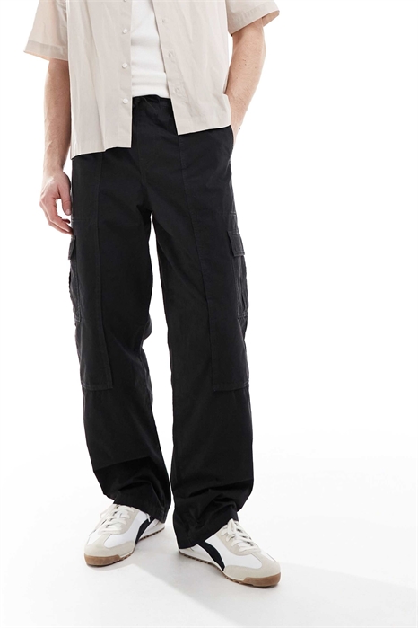 Широкие брюки-карго с эластичным поясом артикул 140701481