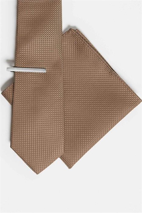 Галстук и нагрудный платок с атласной текстурой и зажимом для галстука артикул 149635050