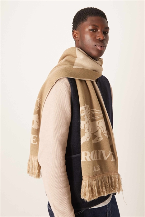 Вязаный шарф с принтом из архива артикул 148078697