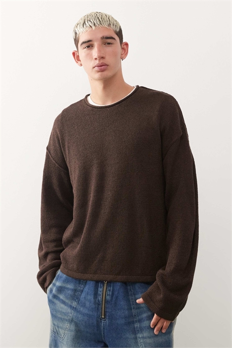 Свободный свитер оверсайз из тонкого трикотажа артикул 143022892