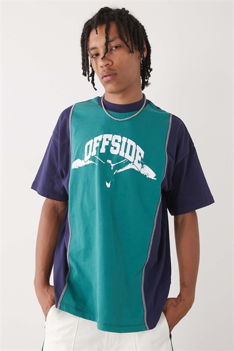 Большой цветной блок с принтом в стиле «варсити» с эффектом потертости артикул 140233605