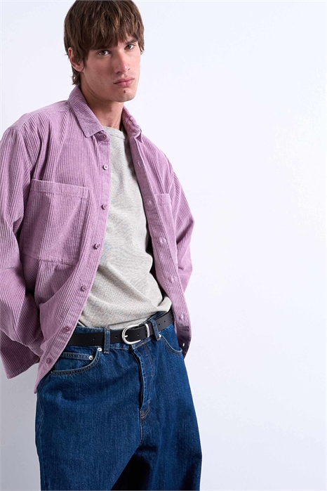 Рубашка из вельвета прямого кроя артикул 147828028