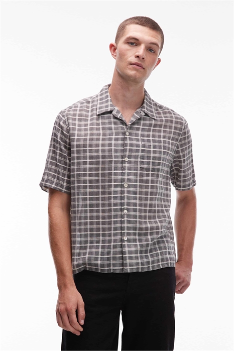 Рубашка с коротким рукавом в клетку «Сэнди» артикул 150230659