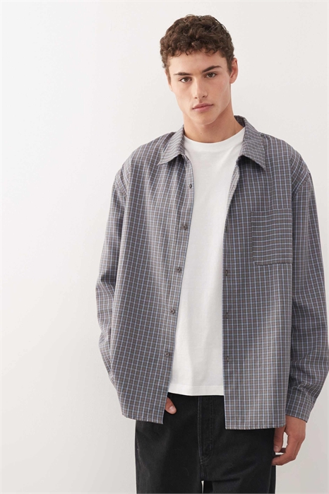 Рубашка свободного кроя с длинными рукавами артикул 151528773