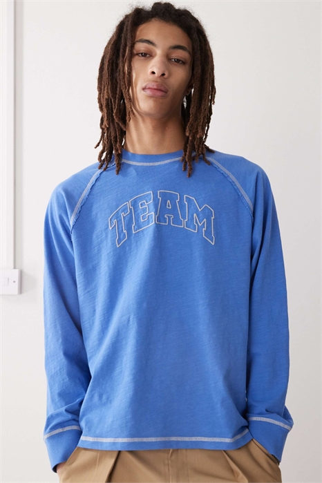 Футболка с длинным рукавом и принтом в стиле «варисити» артикул 140233613