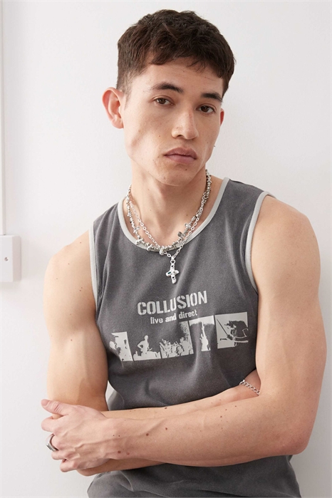 Жилет свободного кроя в стиле скейтбордистов артикул 142808135