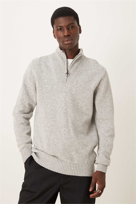 Свитер из овечьей шерсти с полузастежкой-молнией артикул 150171343