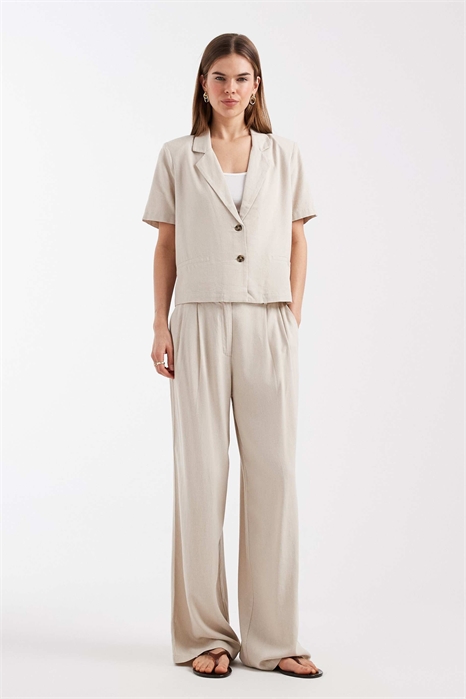 Брюки с широкими брючинами из ткани с эффектом льна co-ord артикул 154693207