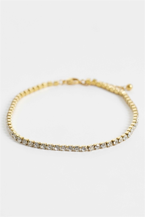 Водонепроницаемый браслет на лодыжку из нержавеющей стали с дизайном в виде цепочки из хрустальных капель артикул 155726041