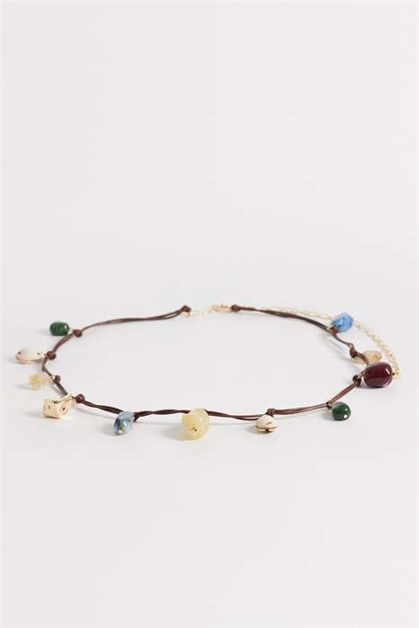 Ремень из веревки с ракушками и бусинами из смолы артикул 155574297