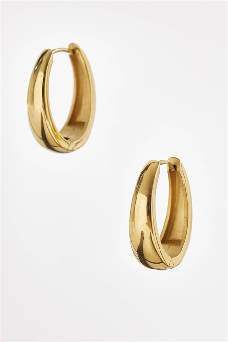 Водонепроницаемые серьги-кольца из нержавеющей стали овальной формы артикул 154640246