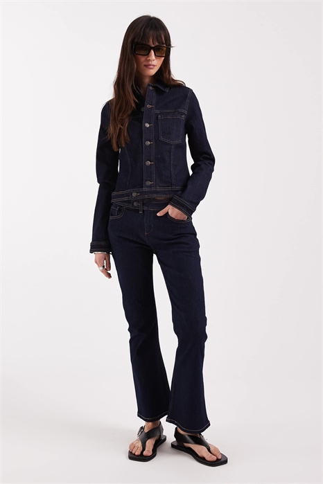 Джинсы с расклешенными штанинами артикул 152418460