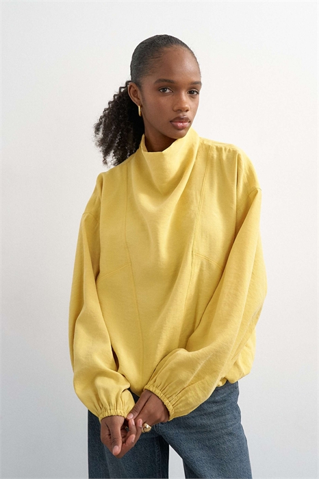 Топ с длинными рукавами и манжетами, с акцентом на шве артикул 154037849