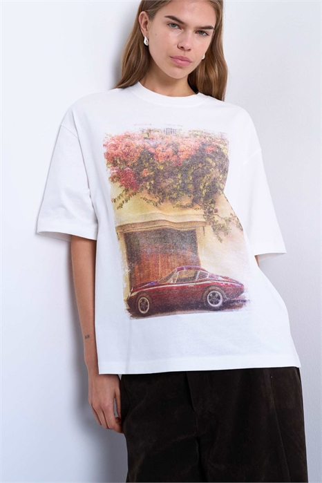 Футболка с крупным принтом в стиле ретро артикул 150559018