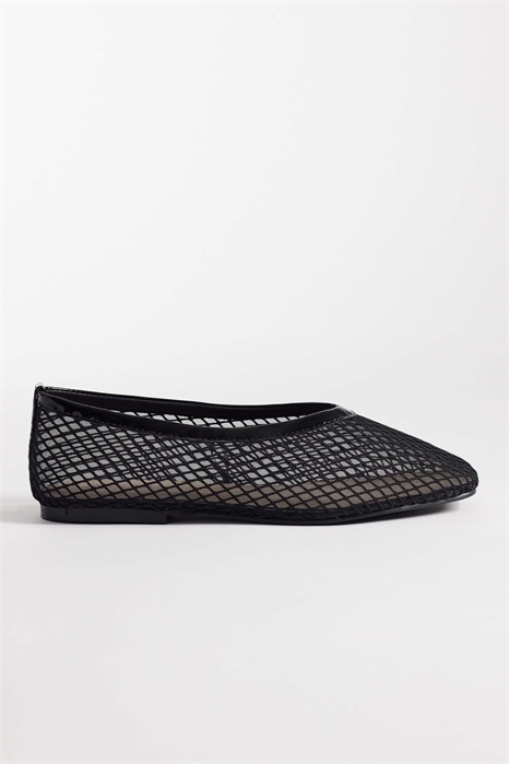 Балетки из тканой сетки черного цвета артикул 152702867