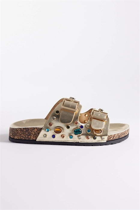 Босоножки на плоской подошве с лавровыми листьями артикул 151637285