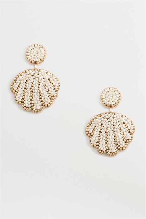 Серьги в виде ракушки с бусинами в стиле русалки артикул 154316218