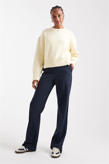 Высокие брюки прямого кроя с зауженными штанинами артикул 147265283