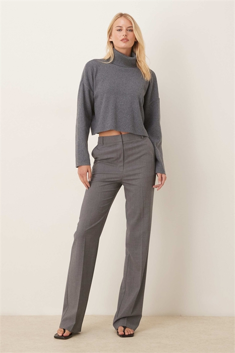 Высокие брюки прямого кроя с зауженными штанинами артикул 147265269