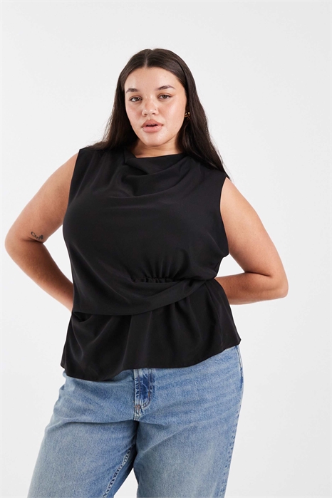 Топ без рукавов с капюшоном и закрученной деталью на талии от ASOS DESIGN Curve артикул 150598141