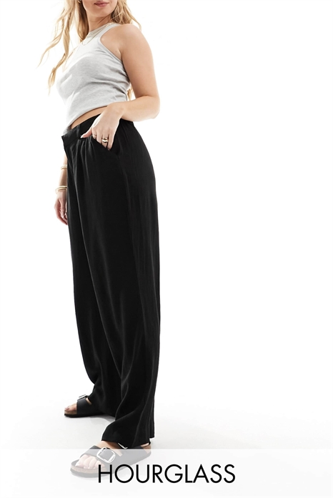 Брюки с прямыми брючинами и льняной вставкой от Hourglass артикул 133344275