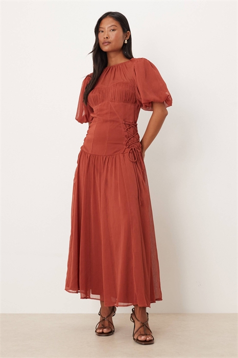 ASOS DESIGN: Шифоновое платье средней длины с буфчатыми рукавами для миниатюрных артикул 148819570