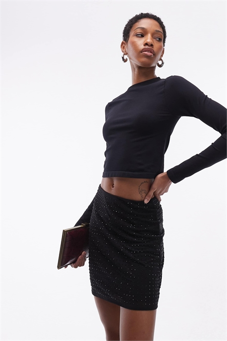 ASOS DESIGN: мини-юбка из сетки с аппликациями для высоких артикул 149317510