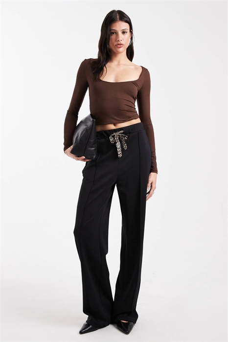 Брюки с бантиком в леопардовом принте артикул 151055605