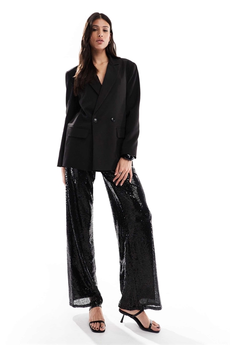 Брюки с высокой талией и пайетками, надеваемые через голову артикул 149727292