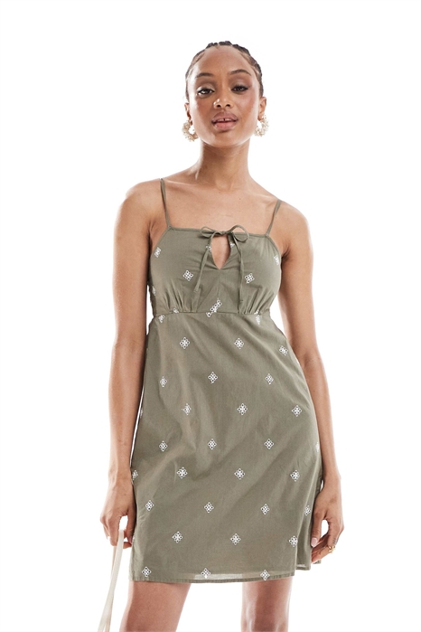 Мини-платье-топ с вышитыми элементами артикул 142296160