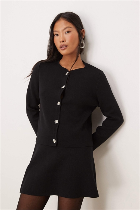 Кардиган с ребристой фактурой и коваными серебряными пуговицами co-ord артикул 150938531