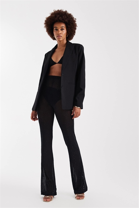 ASOS DESIGN — брюки-клёш из сетчатого материала с декоративными элементами для высоких артикул 149851154