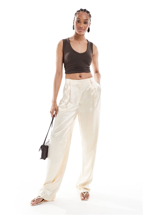 ASOS DESIGN — брюки из атласа с прямым кроем для высоких артикул 144206453