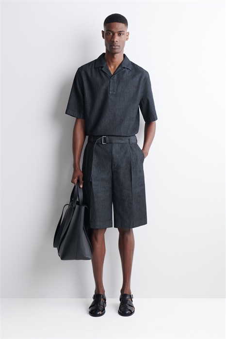 Шорты из денима с широкими брючинами и поясом артикул 1326838001