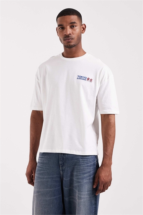 Футболка свободного кроя с принтом в стиле караоке артикул 156363461