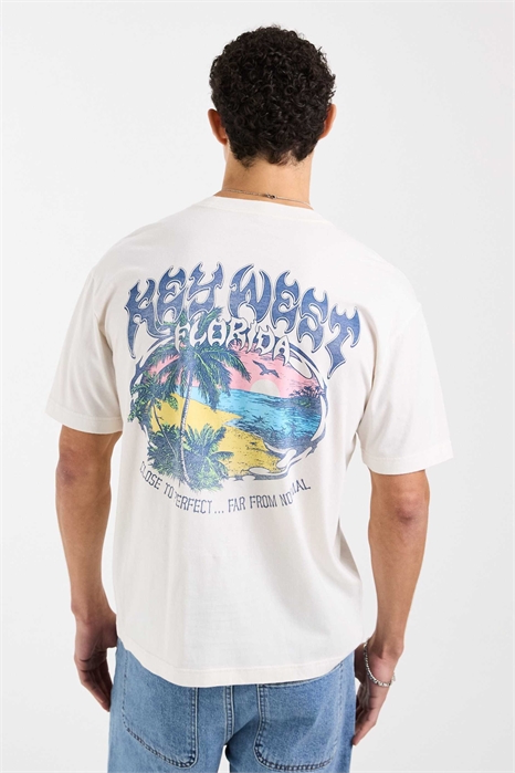 Футболка прямого кроя с принтом на спине артикул 155651333